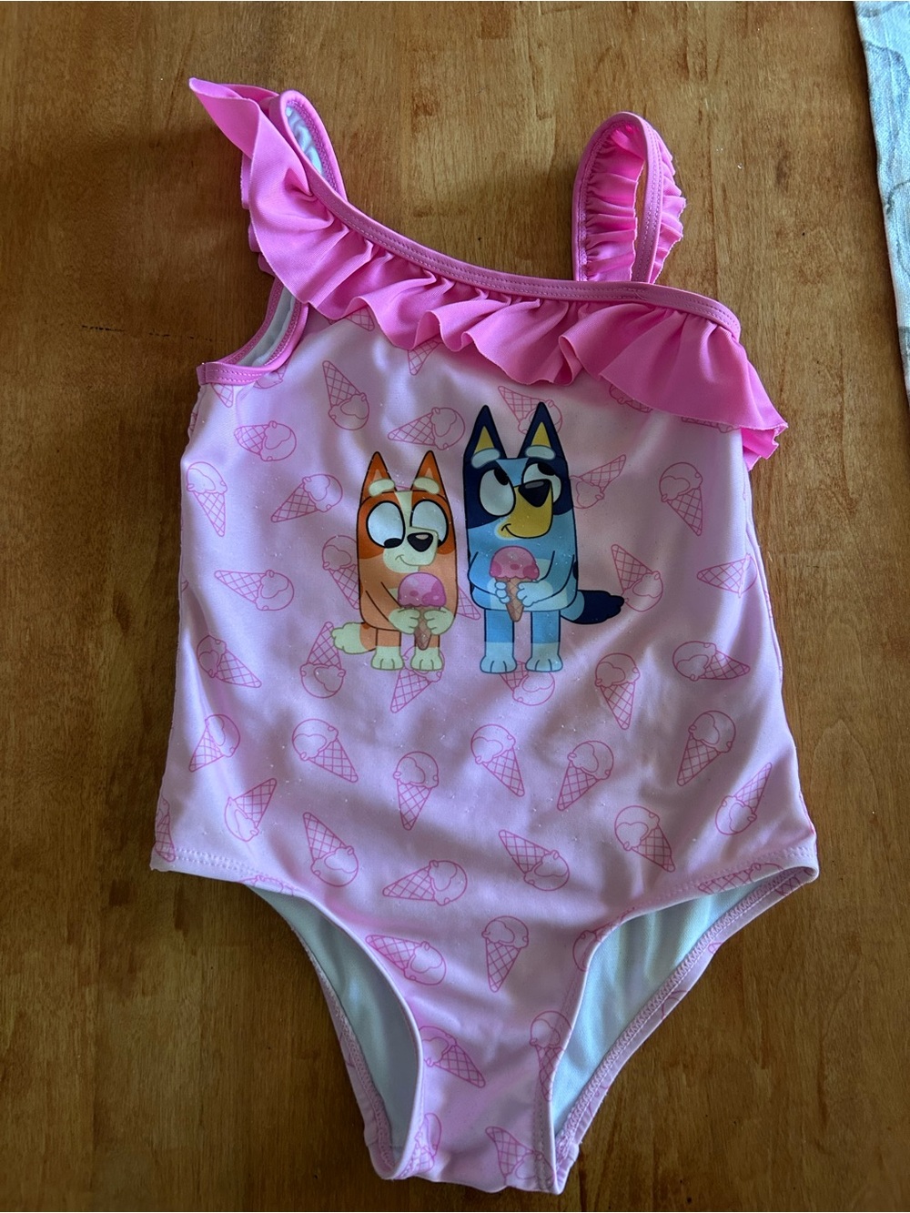 Pink Girls' One-Piece Swim - Bluey Ice Cream